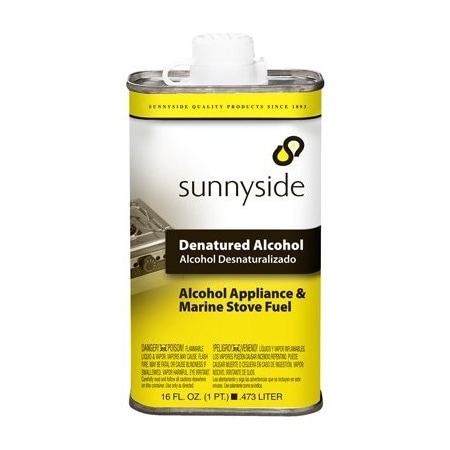 Sunnyside Denatured Alcohol, Solvent, Liquid, 1 pt, Can, Clear, VOC Content Exempt 83416